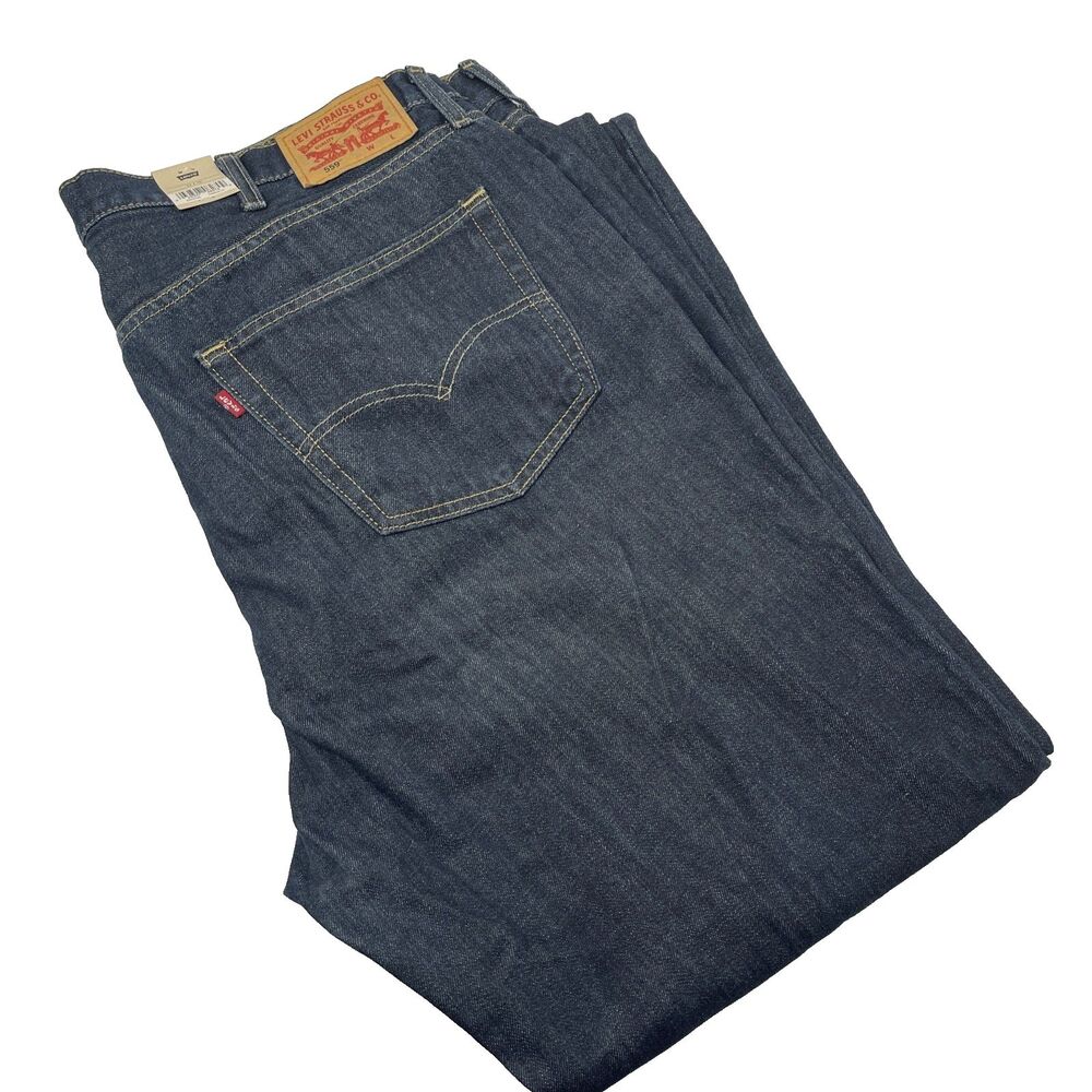 NEW Levi Strauss 559 Mens Jeans Relaxed Fit Straight Leg Dark Blue Denim 42x38